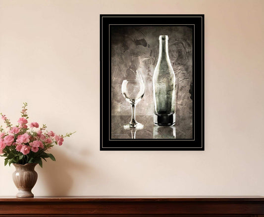 Moody Gray Wine Glass Still Life 3 Black Framed Print Wall Art - Homeroots - Flyclothing LLC
