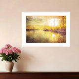 Yellow Sunset White Framed Print Wall Art - Homeroots - Flyclothing LLC