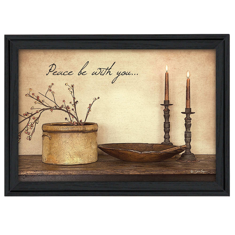 Peace Be with You 3 Black Framed Print Wall Art - Homeroots - Flyclothing LLC