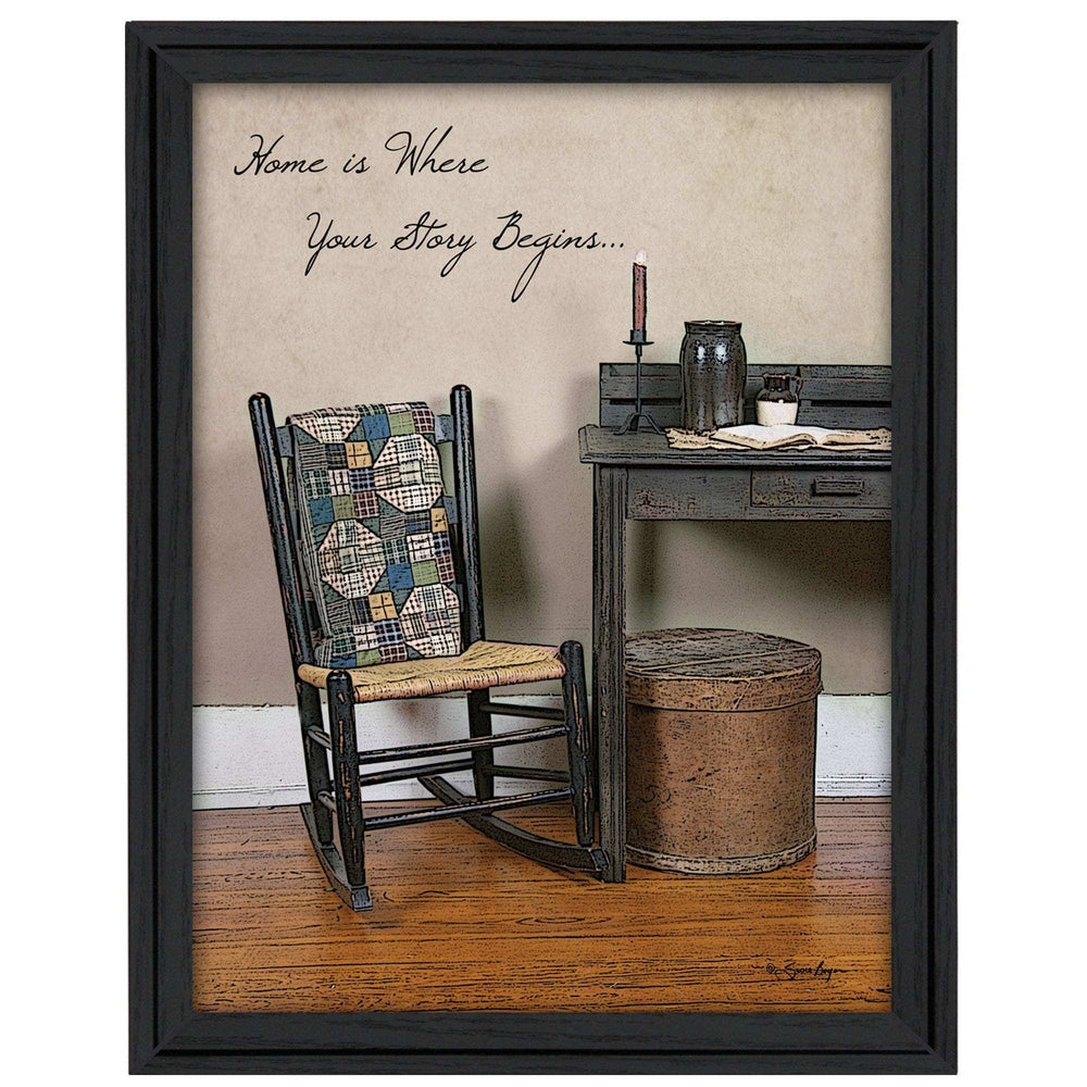 Home Story Black Framed Print Wall Art - Homeroots - Flyclothing LLC