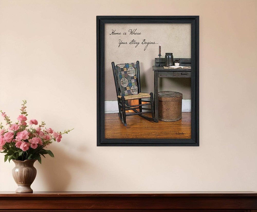 Home Story Black Framed Print Wall Art - Homeroots - Flyclothing LLC