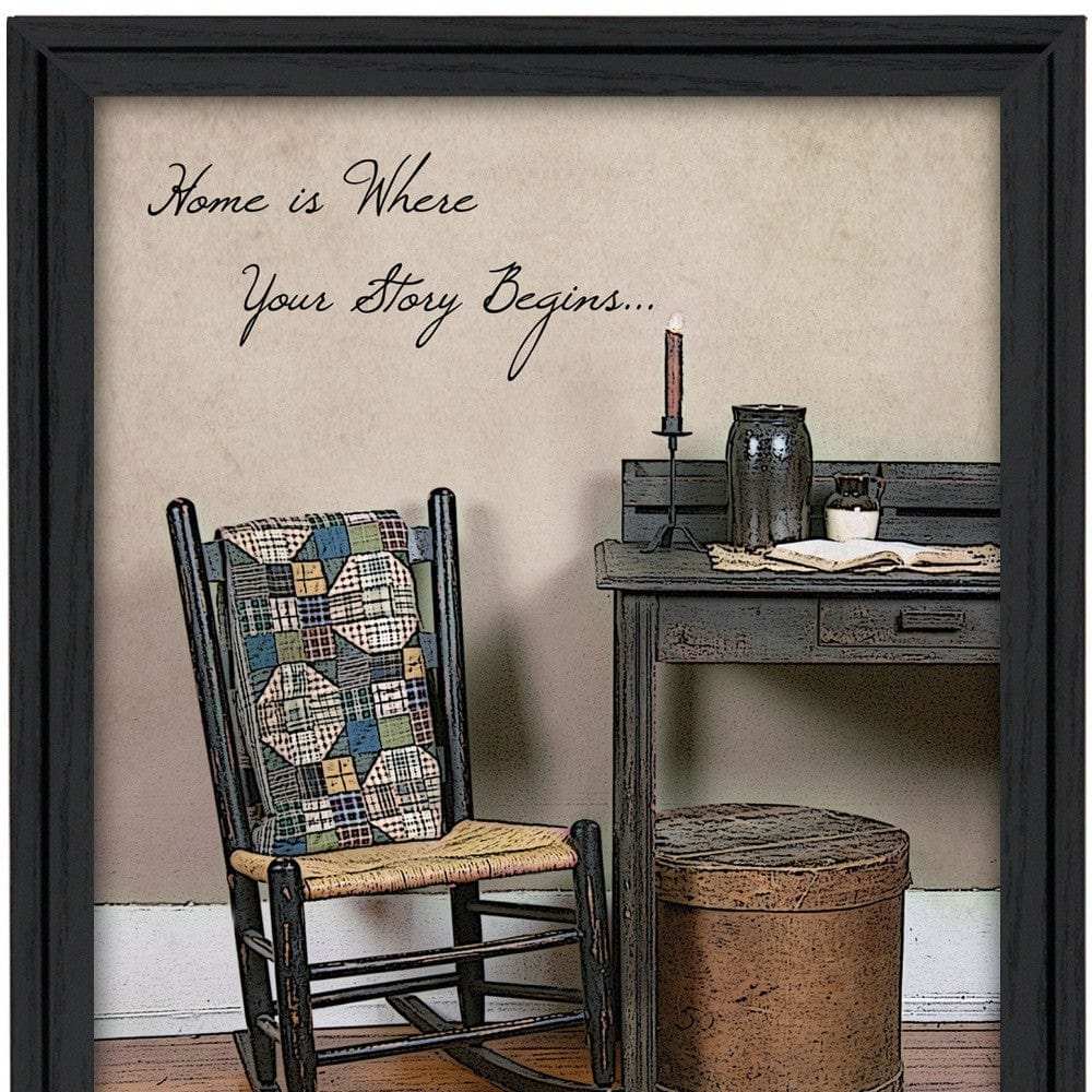 Home Story Black Framed Print Wall Art - Homeroots - Flyclothing LLC