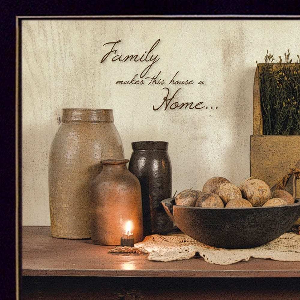 Family Makes a House a Home Black Framed Print Wall Art - Homeroots - Flyclothing LLC