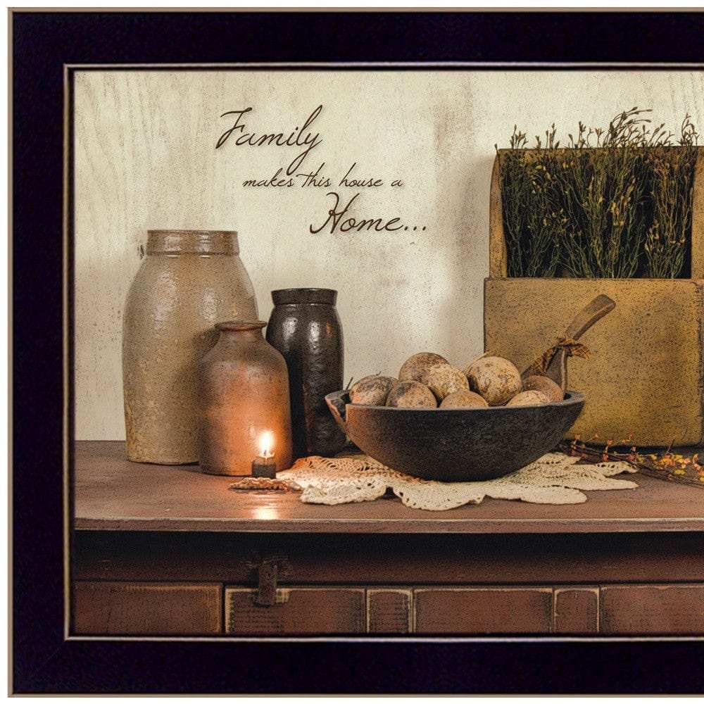 Family Makes a House a Home Black Framed Print Wall Art - Homeroots - Flyclothing LLC