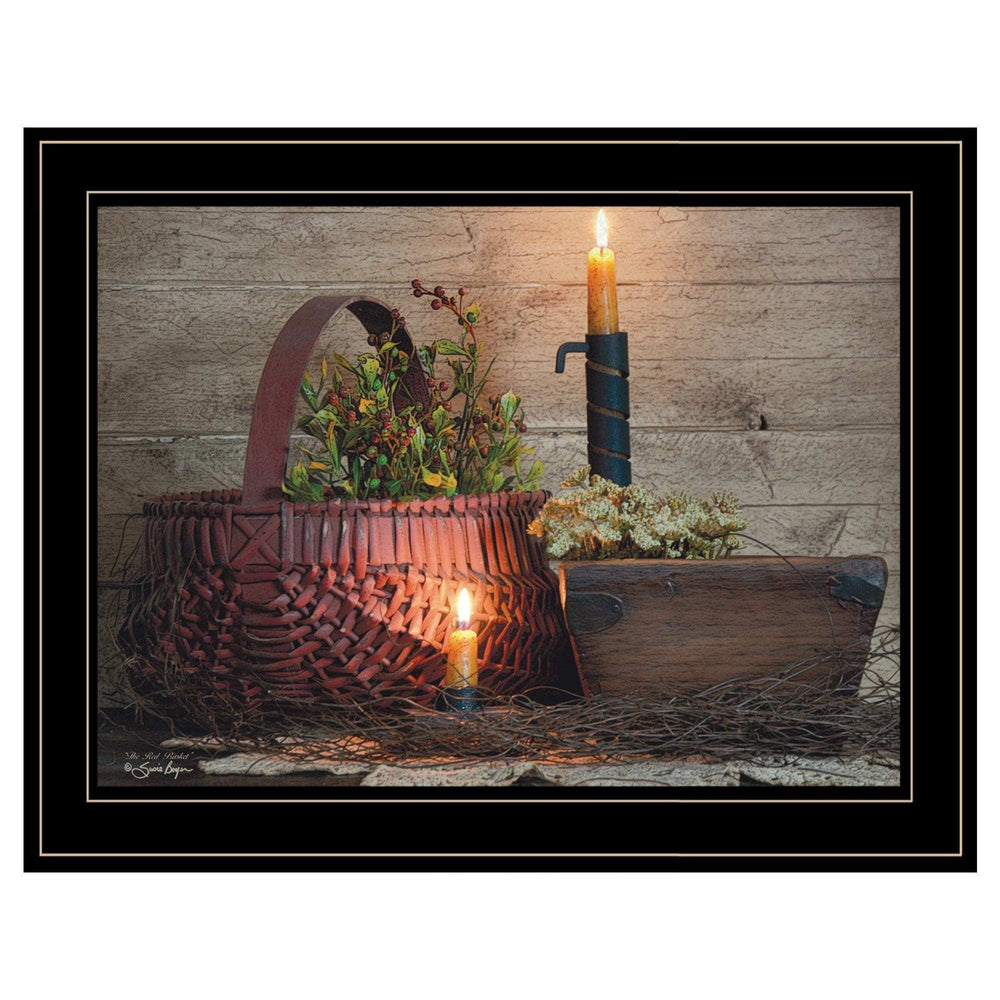 The Red Basket 2 Black Framed Print Wall Art - Homeroots - Flyclothing LLC