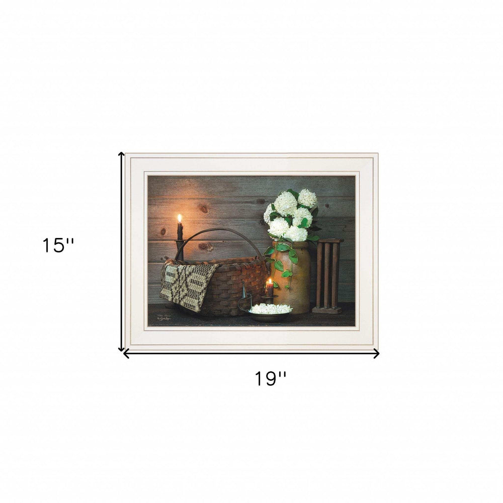 White Flowers 1 White Framed Print Wall Art - Homeroots - Flyclothing LLC