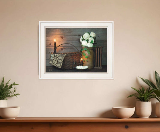White Flowers 1 White Framed Print Wall Art - Homeroots - Flyclothing LLC