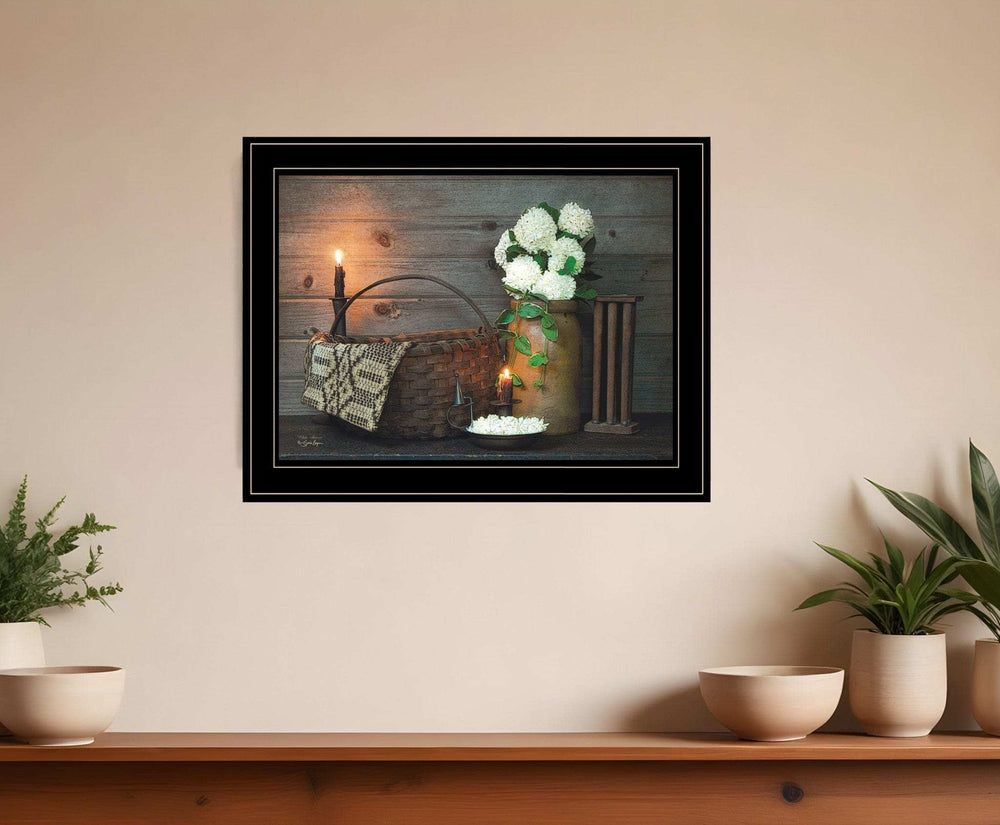 White Flowers 2 Black Framed Print Wall Art - Homeroots - Flyclothing LLC