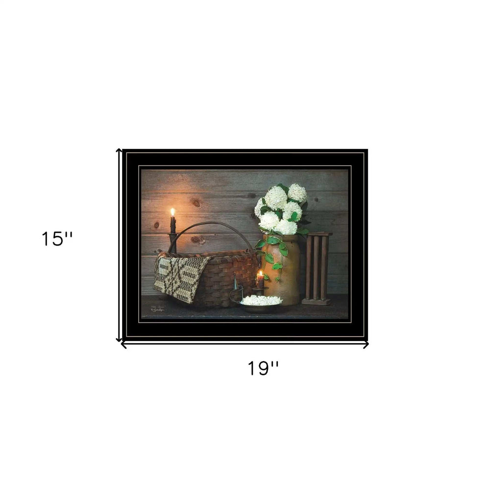 White Flowers 2 Black Framed Print Wall Art - Homeroots - Flyclothing LLC