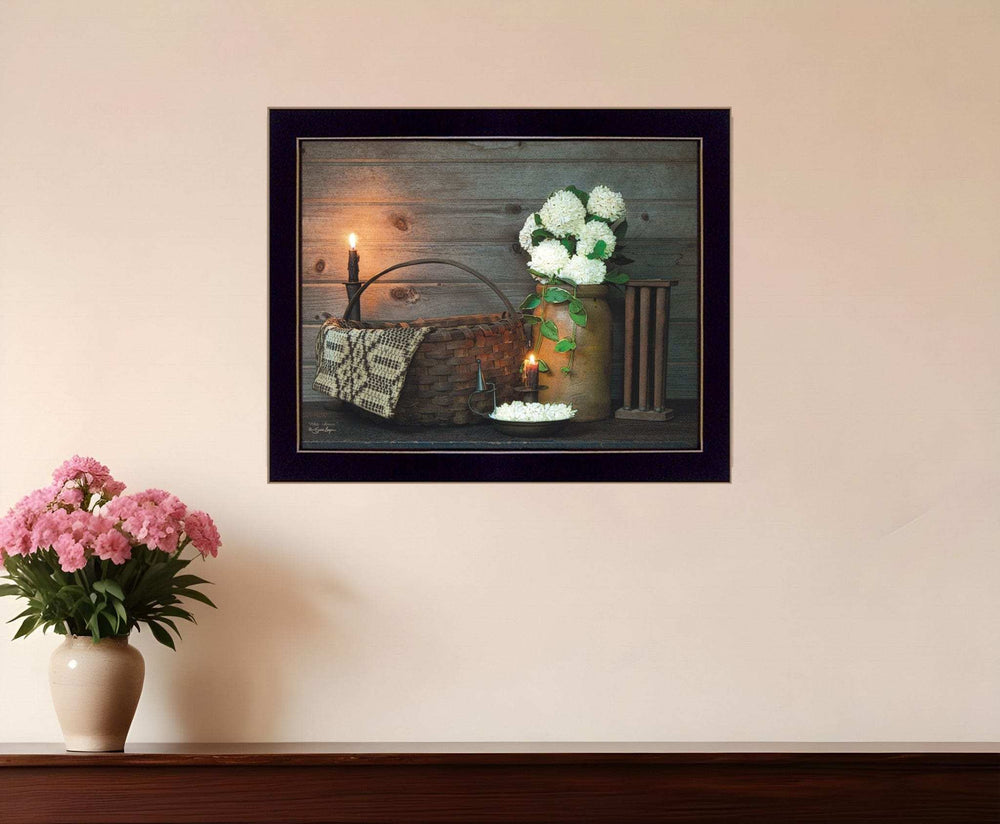 White Flowers 3 Black Framed Print Wall Art - Homeroots - Flyclothing LLC