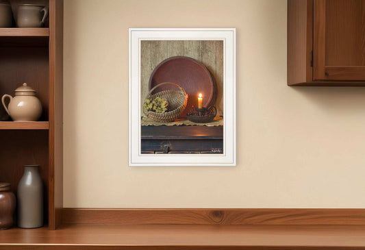 The Red Basket 4 White Framed Print Wall Art - Homeroots - Flyclothing LLC