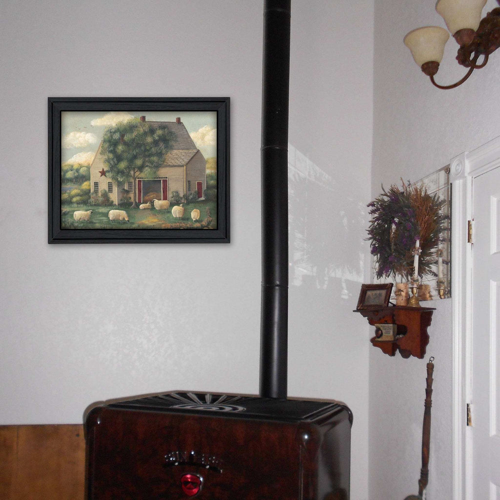 Wooly Sheep Black Framed Print Wall Art - Homeroots - Flyclothing LLC