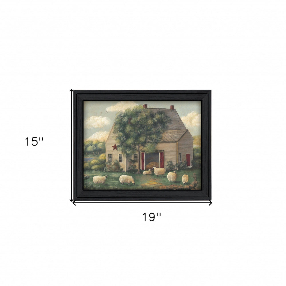 Wooly Sheep Black Framed Print Wall Art - Homeroots - Flyclothing LLC