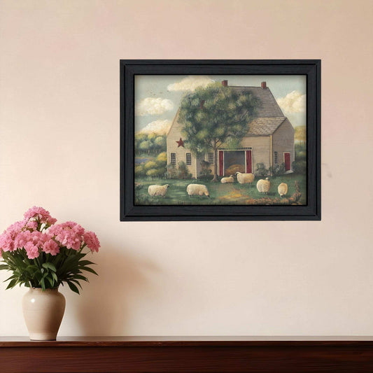 Wooly Sheep Black Framed Print Wall Art - Homeroots - Flyclothing LLC