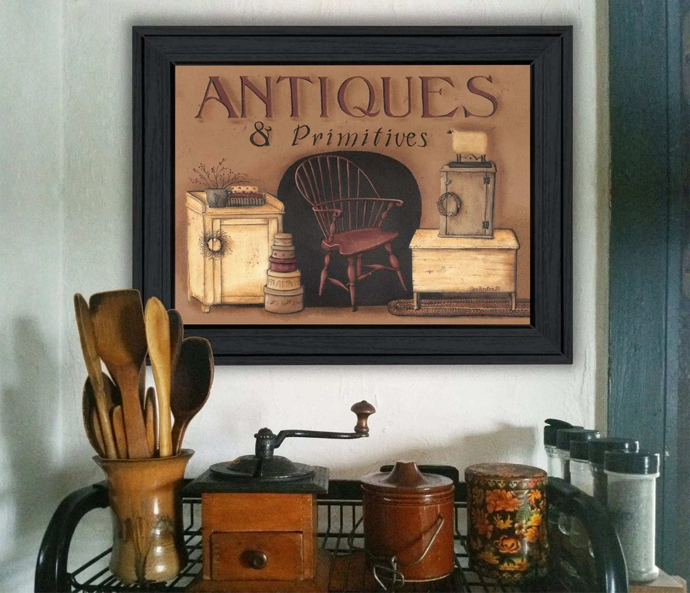 Antiques and Primitives Black Framed Print Wall Art - Homeroots - Flyclothing LLC