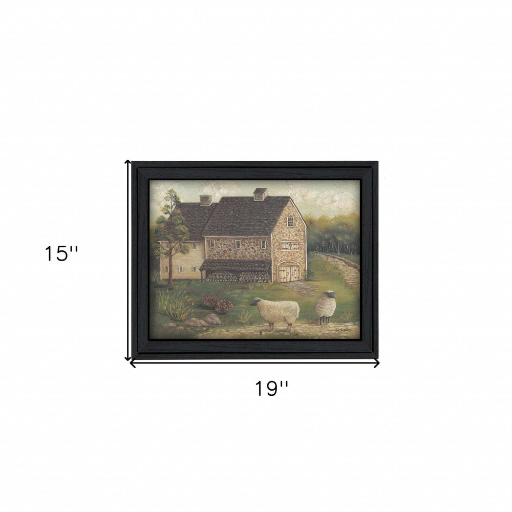 Stone Barn 1 Black Framed Print Wall Art - Homeroots - Flyclothing LLC