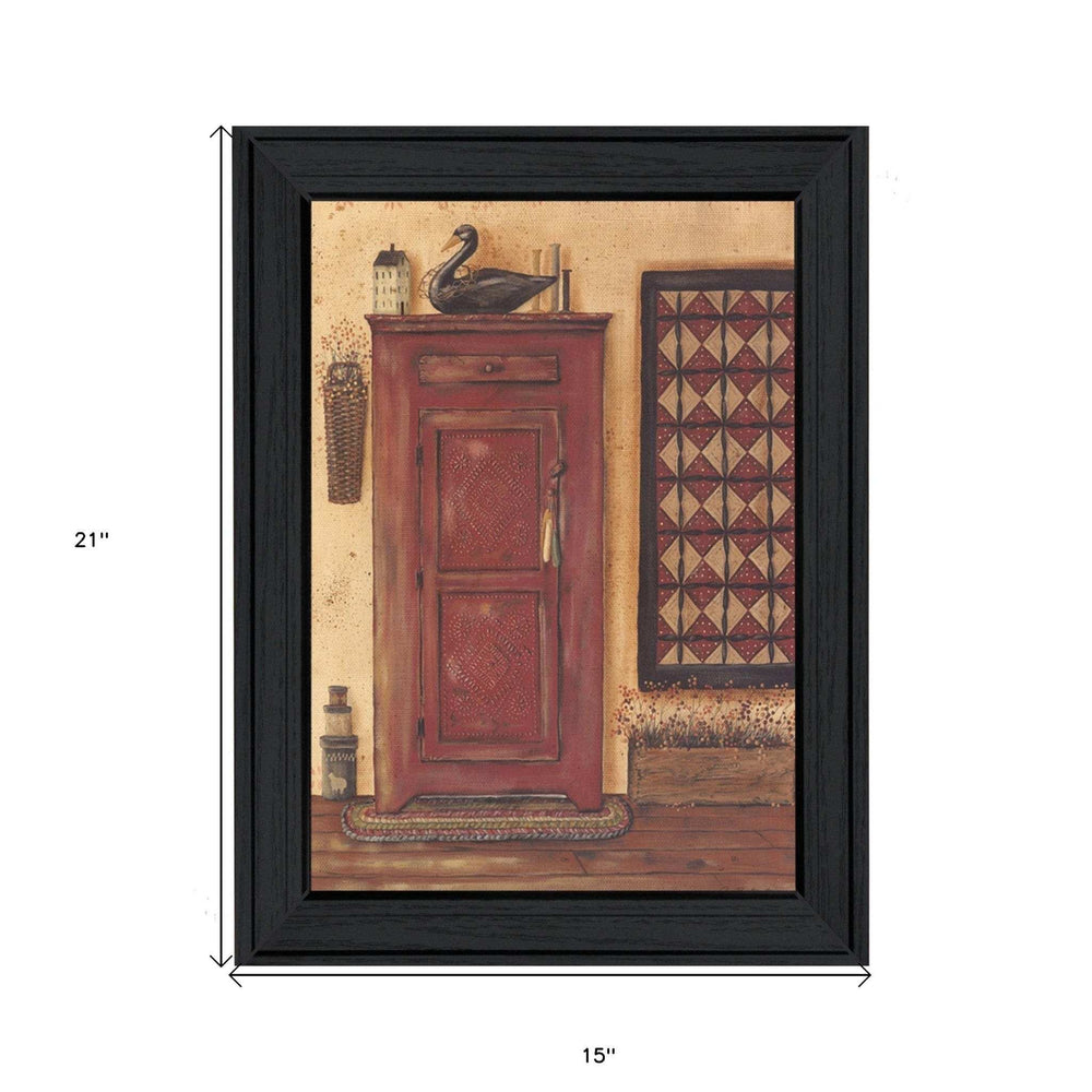 Old Red Pie Safe Black Framed Print Wall Art - Homeroots - Flyclothing LLC