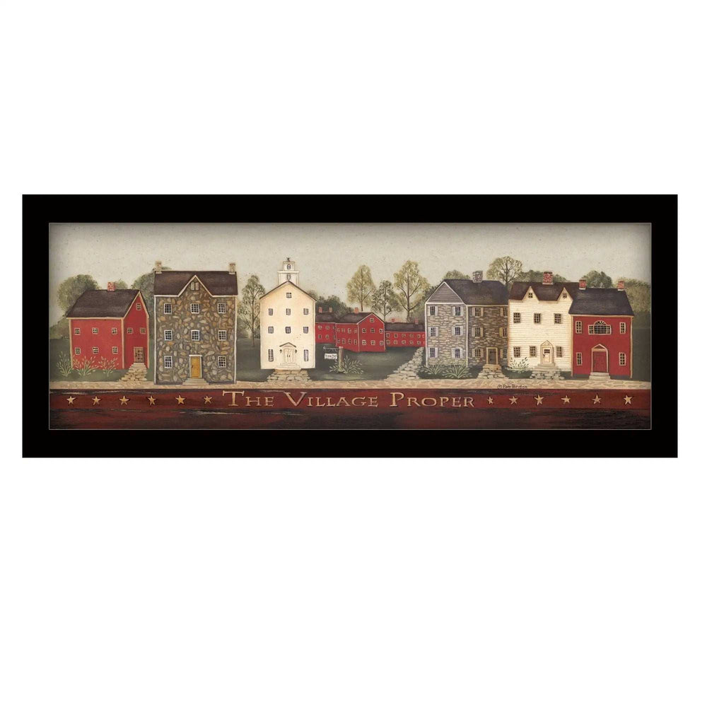 The Village Proper Black Framed Print Wall Art - Homeroots - Flyclothing LLC