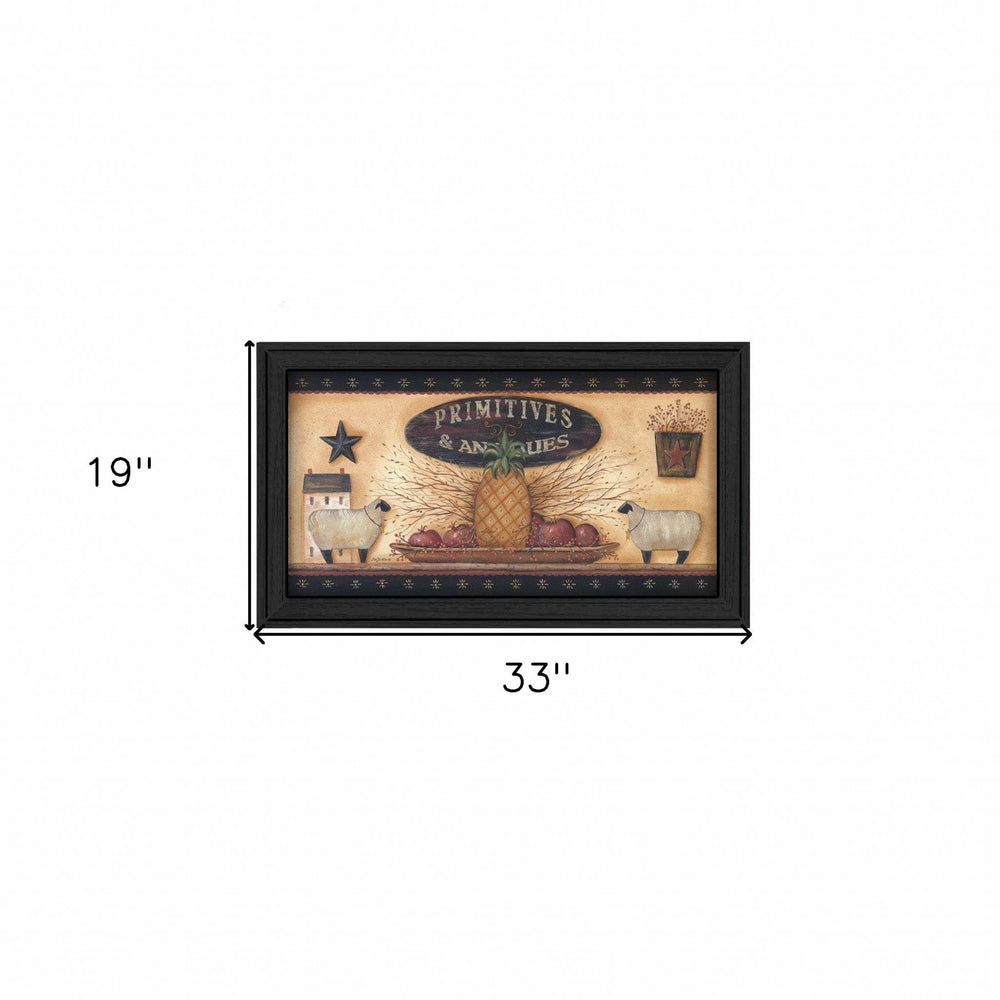 Primitive And Antiques Shelves Black Framed Print Wall Art - Homeroots - Flyclothing LLC