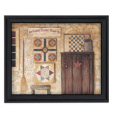 Antique Game Boards Black Framed Print Wall Art - Homeroots - Flyclothing LLC
