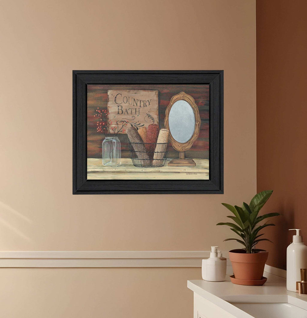 Country Bath 3 Black Framed Print Bathroom Wall Art - Homeroots - Flyclothing LLC