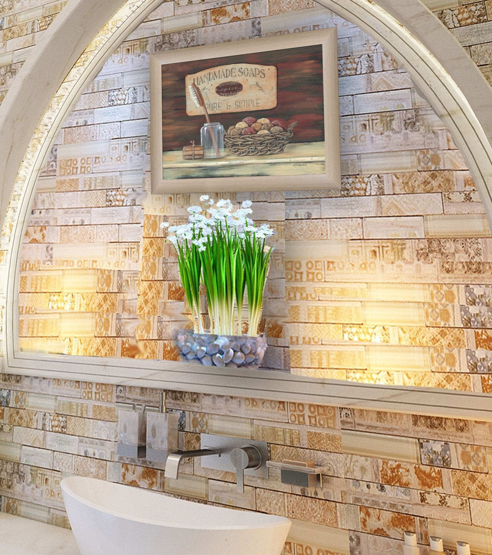 HANDMADE SOAPS 2 Brown Framed Print Bathroom Wall Art - Homeroots - Flyclothing LLC
