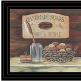 HANDMADE SOAPS 3 Black Framed Print Bathroom Wall Art - Homeroots - Flyclothing LLC