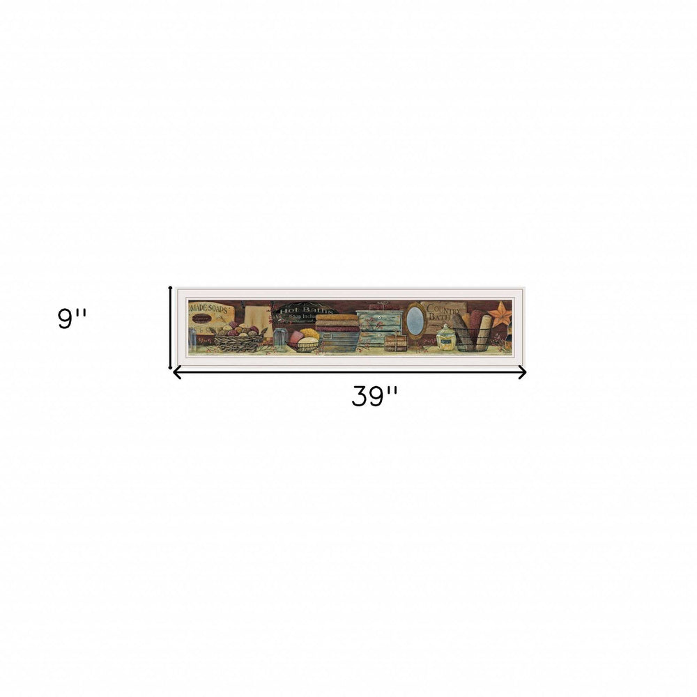 Country Bath Shelf 2 White Framed Print Bathroom Wall Art - Homeroots - Flyclothing LLC