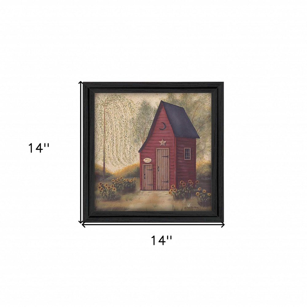 Folk Art Outhouse Black Framed Print Wall Art - Homeroots - Flyclothing LLC