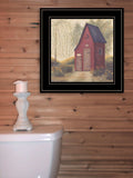 Folk Art Outhouse II 2 Black Framed Print Bathroom Wall Art - Homeroots - Flyclothing LLC