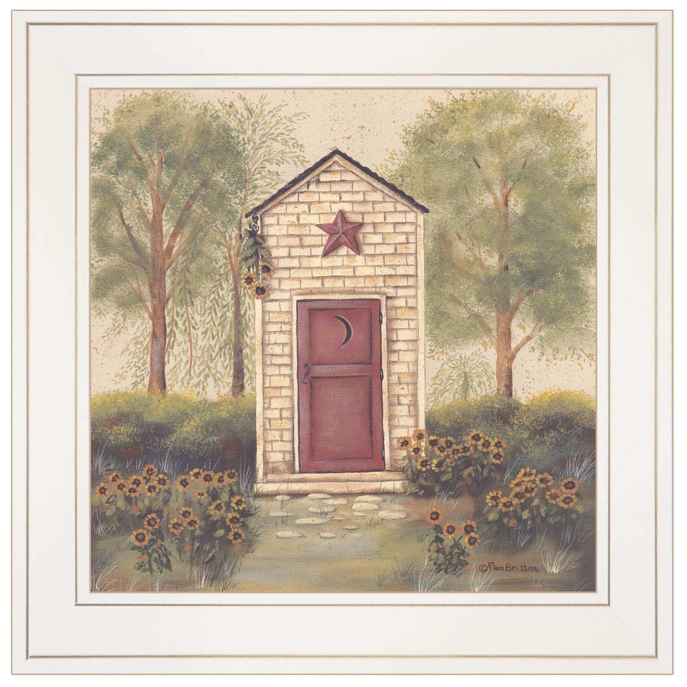 Folk Art Outhouse III 1 White Framed Print Wall Art - Homeroots - Flyclothing LLC