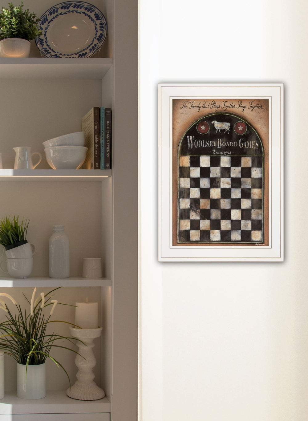 Woolsey Board Game 1 White Framed Print Wall Art - Homeroots - Flyclothing LLC