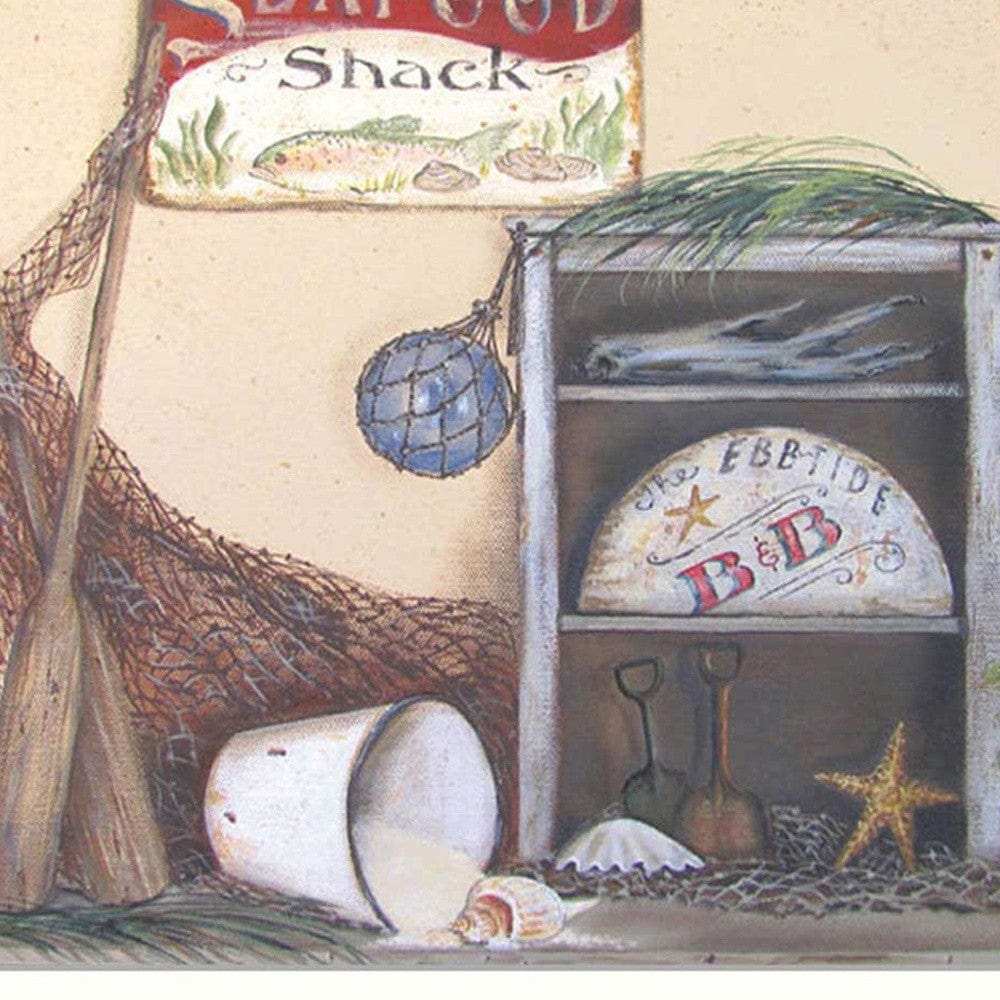 Seafood Shack White Picture Frame Print Kitchen Wall Art - Homeroots - Flyclothing LLC