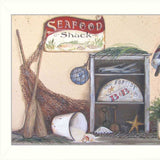 Seafood Shack White Picture Frame Print Kitchen Wall Art - Homeroots - Flyclothing LLC