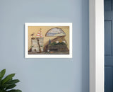 Beach Cottage White Framed Print Wall Art - Homeroots - Flyclothing LLC
