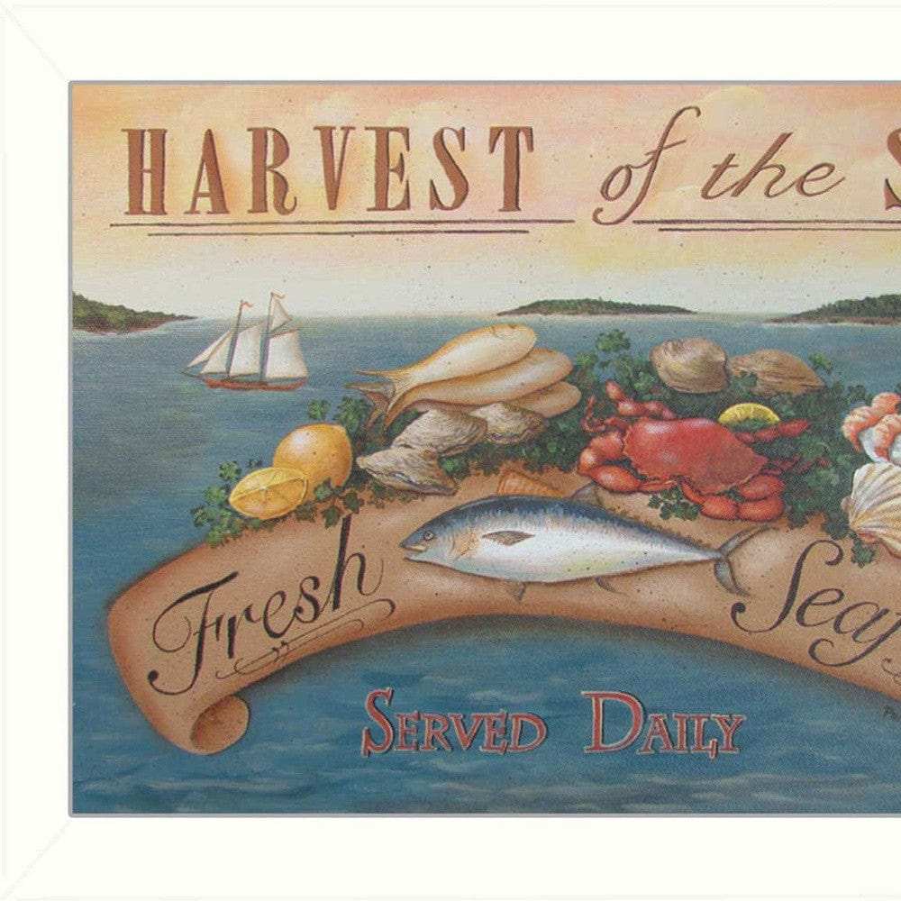 Sea Harvest White Framed Print Kitchen Wall Art - Homeroots - Flyclothing LLC