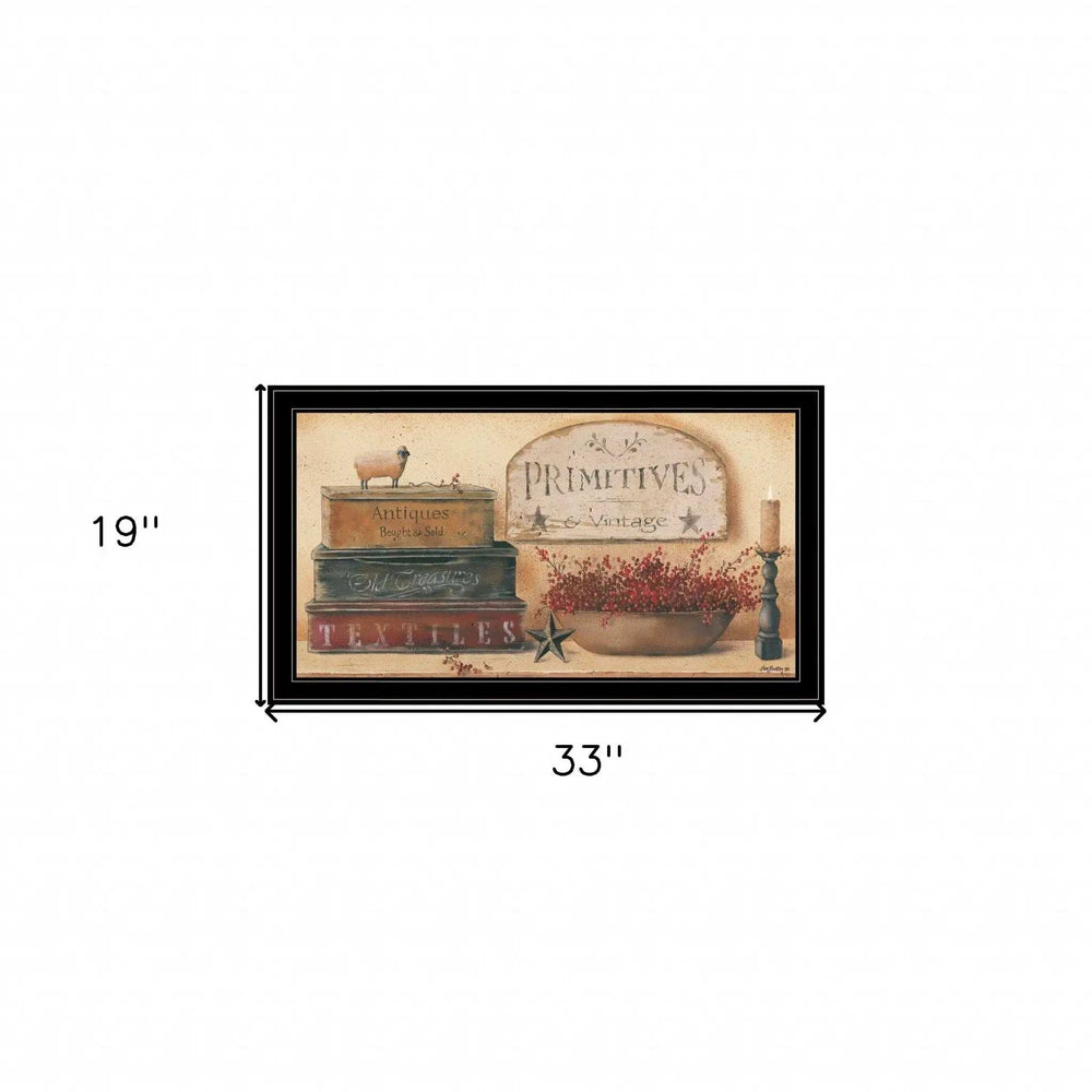 Primitives and Vintage III Black Framed Americana Print Wall Art - Homeroots - Flyclothing LLC