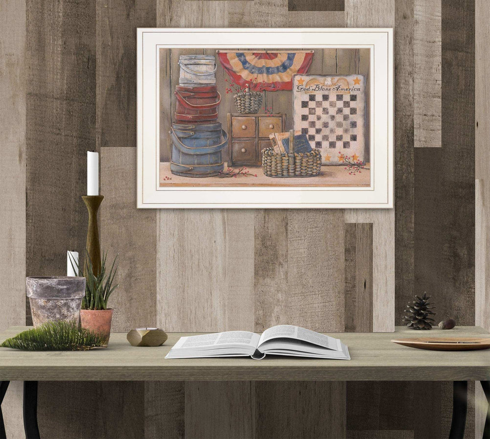 God Bless America 2 White Framed Print Wall Art - Homeroots - Flyclothing LLC