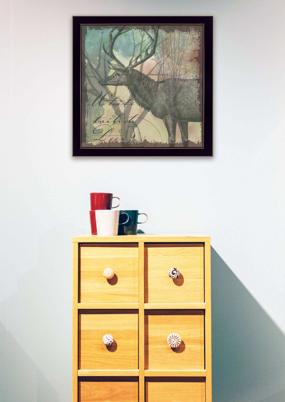 Deer Black Framed Print Wall Art - Homeroots - Flyclothing LLC