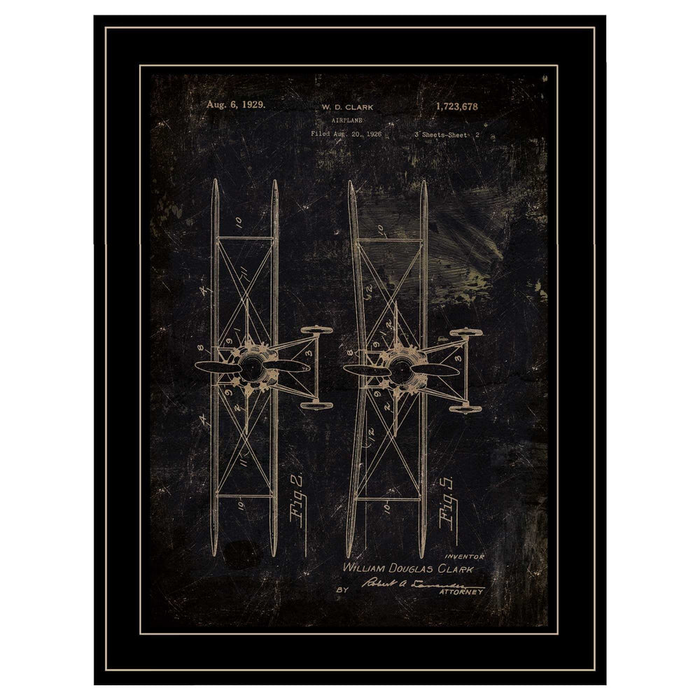 Airplane Patent I 2 Black Framed Print Wall Art - Homeroots - Flyclothing LLC