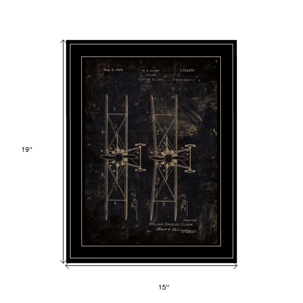 Airplane Patent I 2 Black Framed Print Wall Art - Homeroots - Flyclothing LLC