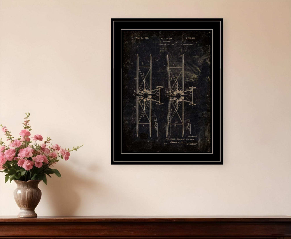 Airplane Patent I 2 Black Framed Print Wall Art - Homeroots - Flyclothing LLC