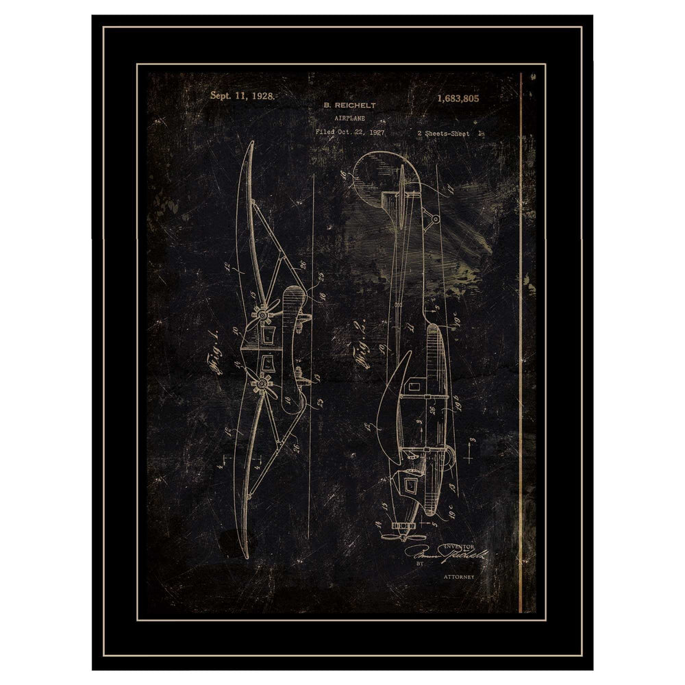 Airplane Patent II 2 Black Framed Print Wall Art - Homeroots - Flyclothing LLC