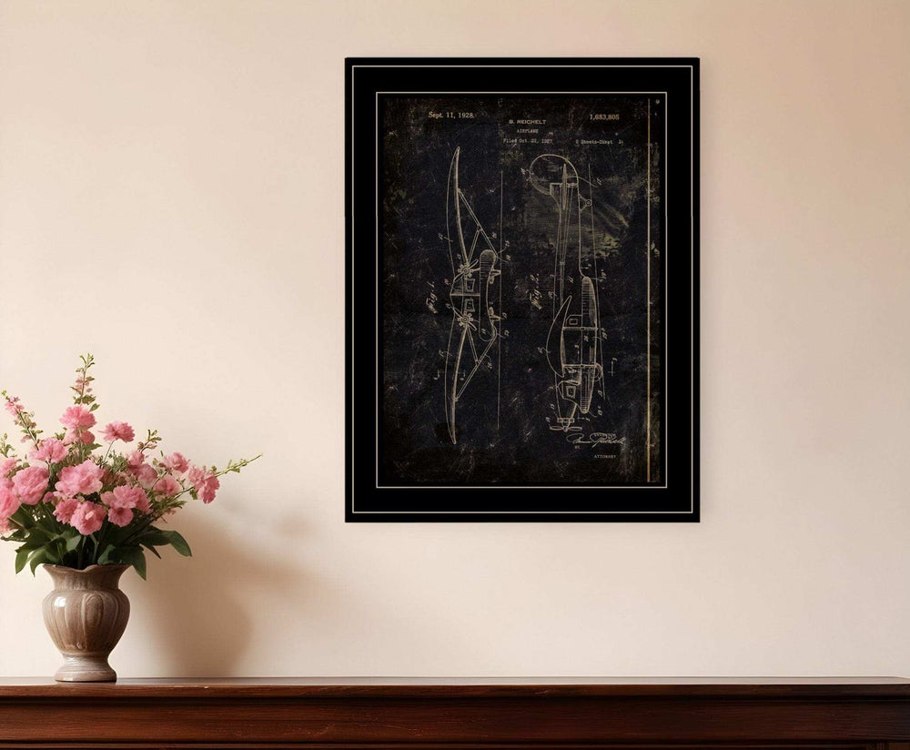 Airplane Patent II 2 Black Framed Print Wall Art - Homeroots - Flyclothing LLC