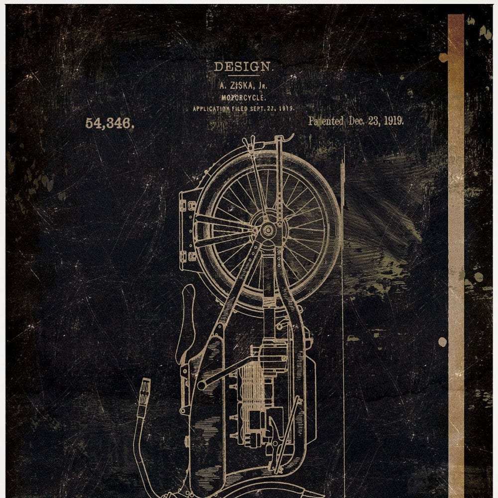 Motor Bike Patent I 1 White Framed Print Wall Art - Homeroots - Flyclothing LLC