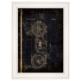 Motor Bike Patent I 1 White Framed Print Wall Art - Homeroots - Flyclothing LLC