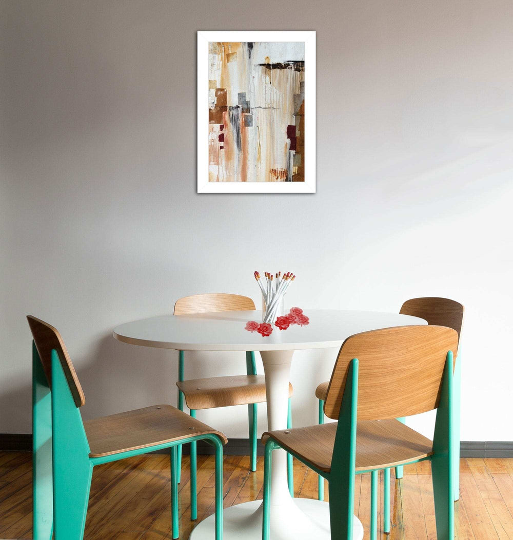 Falling Blocks 1 White Framed Print Wall Art - Homeroots - Flyclothing LLC