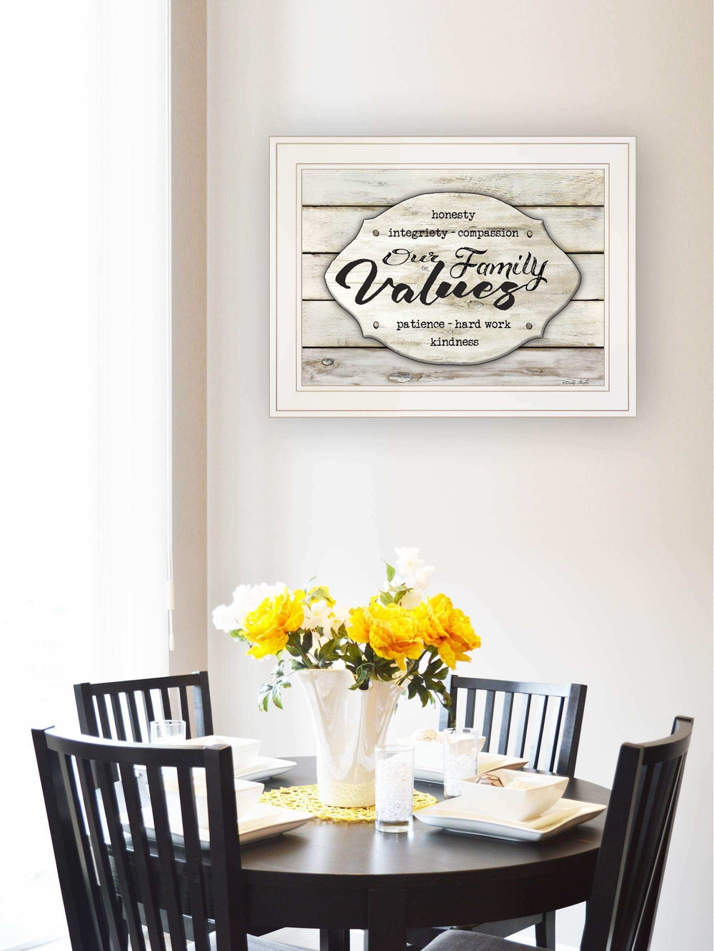 Our Family Values 2 White Framed Print Wall Art - Homeroots - Flyclothing LLC