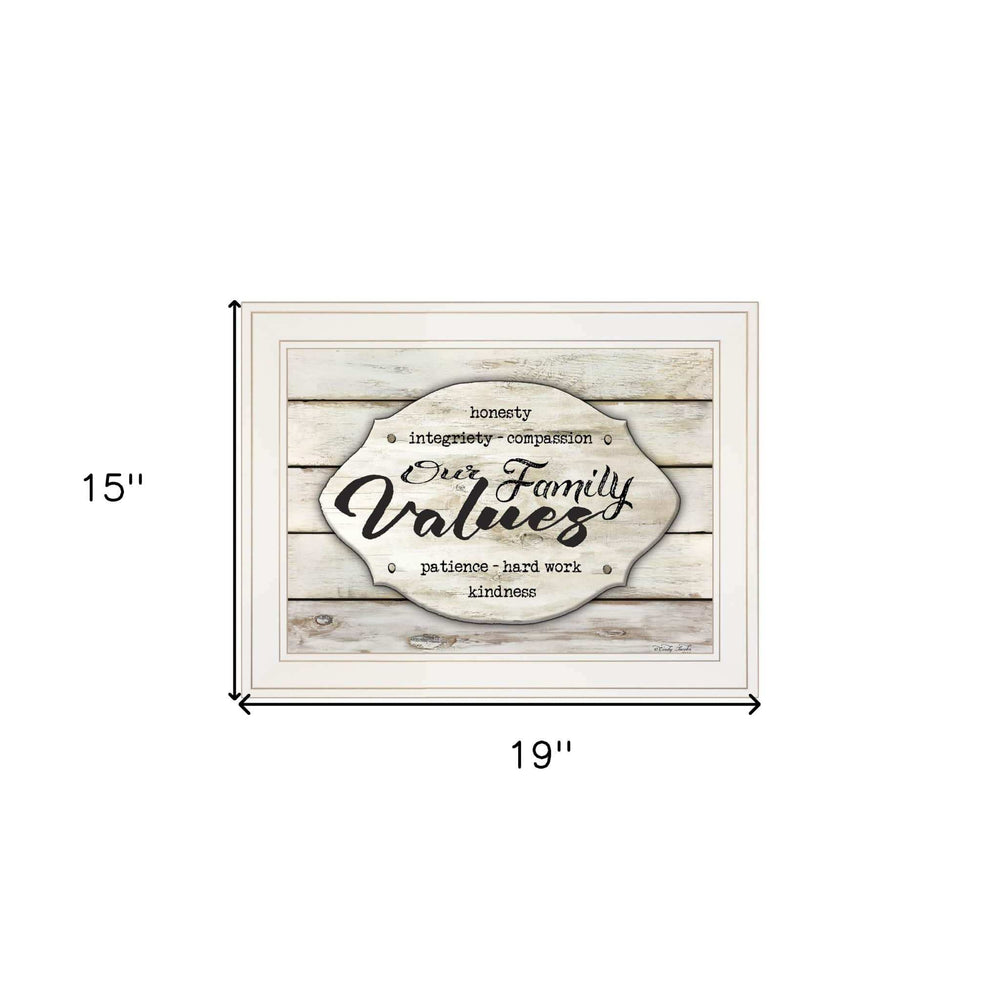 Our Family Values 2 White Framed Print Wall Art - Homeroots - Flyclothing LLC