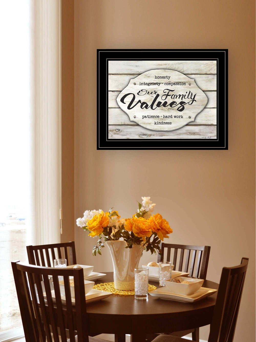 Our Family Values 3 Black Framed Print Wall Art - Homeroots - Flyclothing LLC
